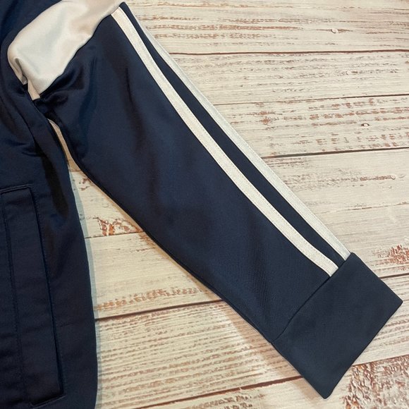 Boys Navy Blue Adidas Track Jacket - Picture 4 of 7